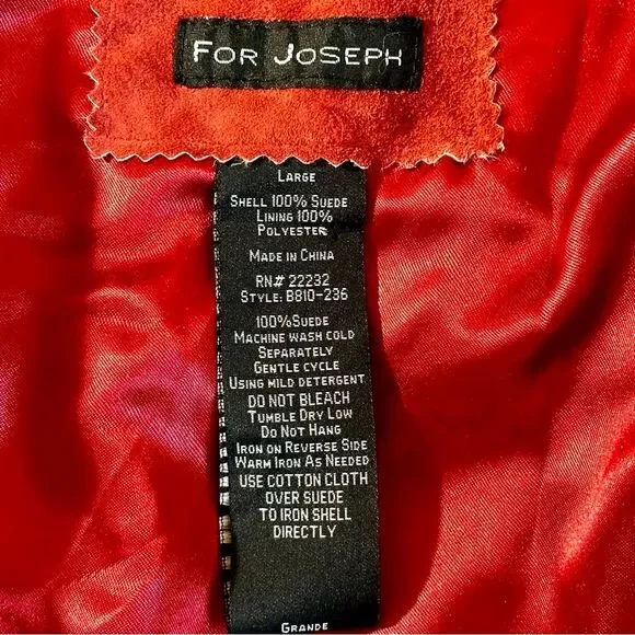 For Joseph Authentic Suede Jacket in Rust Sz M/L - Picture 3 of 7